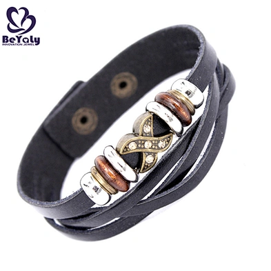 Friendship Jewelry DIY Beads Charm Bangle Leather Bracelet
