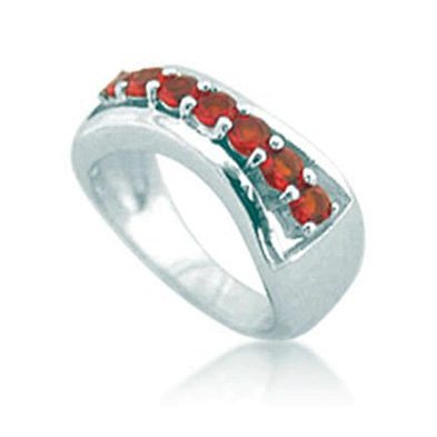 AAA cubic red stone silver jewelry tanzanite white gold ring