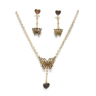 Gold plated cross brass costume stainless steel set jewelry