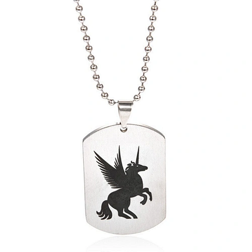 Custom stainless steel chain men unicorn pendant necklace jewelry