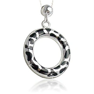 Enamel spotty circle pendant dog paw necklace jewelry for men