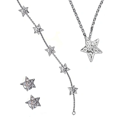 Beauty silver shiny star accessories necklace earring bracelet