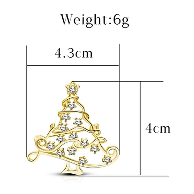 Wholesale double color euro-american christmas tree fashion brooch dress for the party and dinner