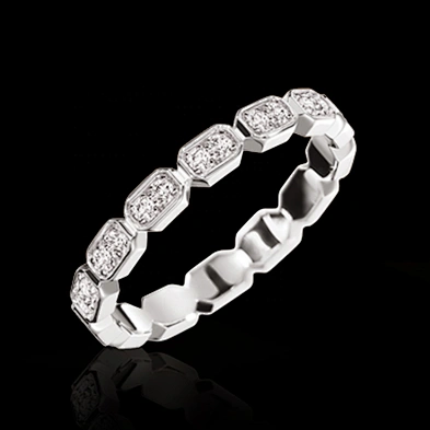 Trend 2020 Cubic Zircon Long Hexagon Design Geometric Ring Unisex