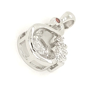 Wholesale Sterling Silver Cage Stone Jewelry Necklace, Dancing Bird Charm Crane Diamond Pendants Necklace