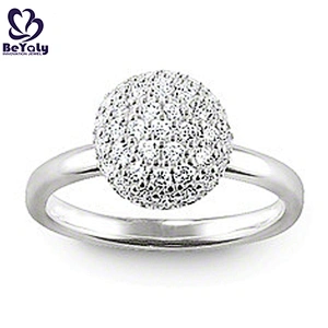 Semi Precious Stone Ball Head Free Sample Women Wedding Ring Set