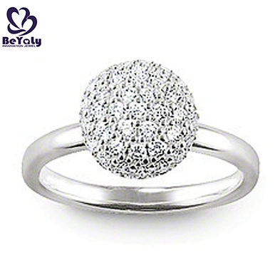 Semi Precious Stone Ball Head Free Sample Women Wedding Ring Set