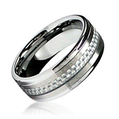 Engagement mesh carbon fiber ring blank in stainless steel