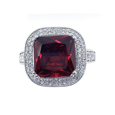 Large quartz stone mid ring set for teenager girl