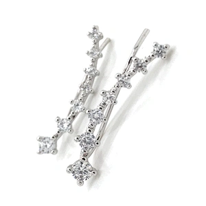 925 sterling silver row drill set with diamond stud, fashionable silver accessories wholesale female creative earrings