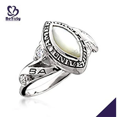 White stone graduation wholesale cheap mens silver rings