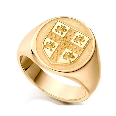 Wholesale personalized engraved solid gold men signet ring