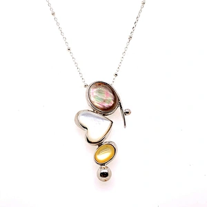 Wholesale Three Color Shell Circular Geometric Combination Design Pendant