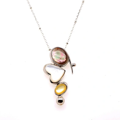 Wholesale Three Color Shell Circular Geometric Combination Design Pendant