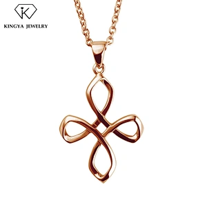 Knot design large silver cross pendant costume jewelry