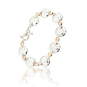 Fancy rose flower design silver wholesale silpada bracelets