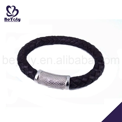 High quality woven design leather cuff bracelets supplies