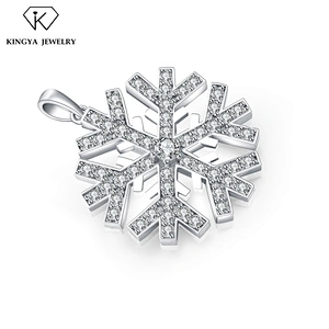 Wholesale Fine 925 Silver Rhodium Plated Jewelry Snowflake Charm Pendant