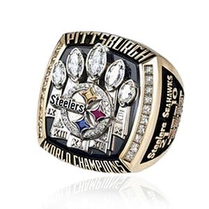 Custom design shiny zircon replica football champions ring