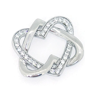 925 silver heart artificial cz infinity symbol necklace