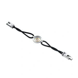 Cheap gold plated clasp stainless steel fashion leather bracelet