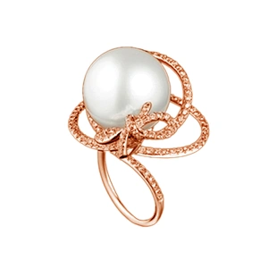 Rose gold plating beauty knot pearl silver second hand rings