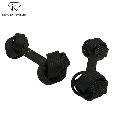 Wholesale black enamel cheap knot cufflink