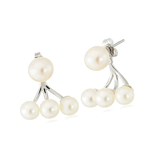 High quality silver white pearl earing designs