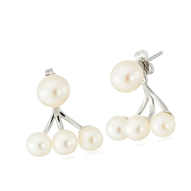 High quality silver white pearl earing designs
