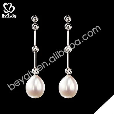 925 silver bijoux wholesale white pearl stud for women