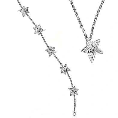 Beauty silver shiny star accessories necklace earring bracelet