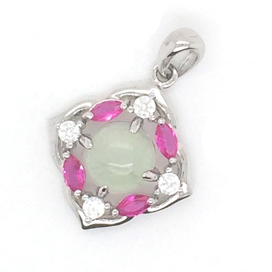 Girl Flower Pendant Necklace, Flower Jewellery Three Color Stone Pendant, Moonstone Four-Leaf Flower Of Life Pendant
