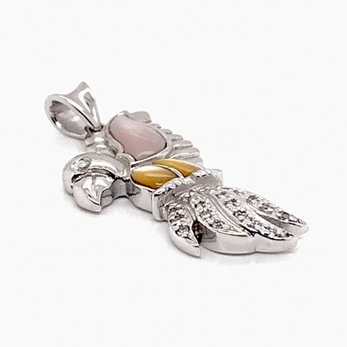 Fashion Platinum Plating Silver Handcrafted Cz Wings Parrot Bird Pendant