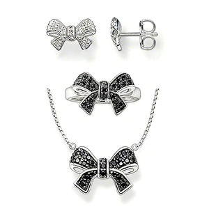 Fairy black bowknot design bridal fashion jewellery sets