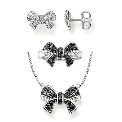 Fairy black bowknot design bridal fashion jewellery sets