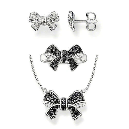 Fairy black bowknot design bridal fashion jewellery sets
