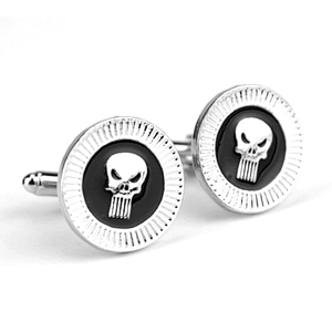 Wholesale men's accessory silver color skull cufflinks