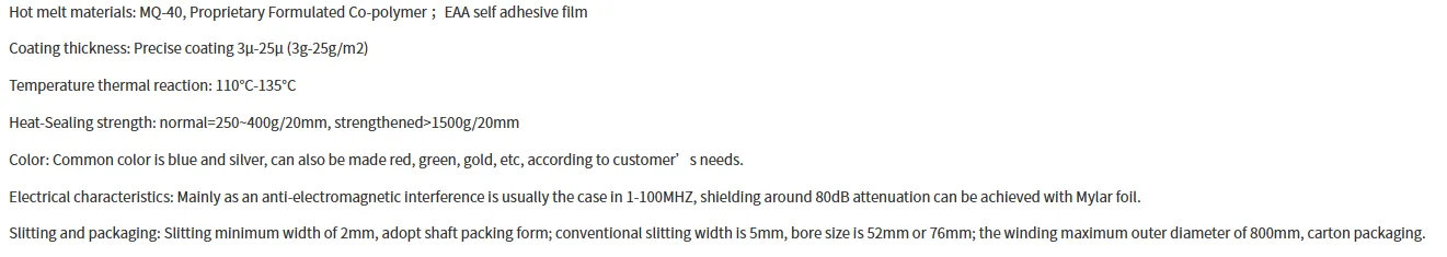 Heat sealed aluminum polyester tape