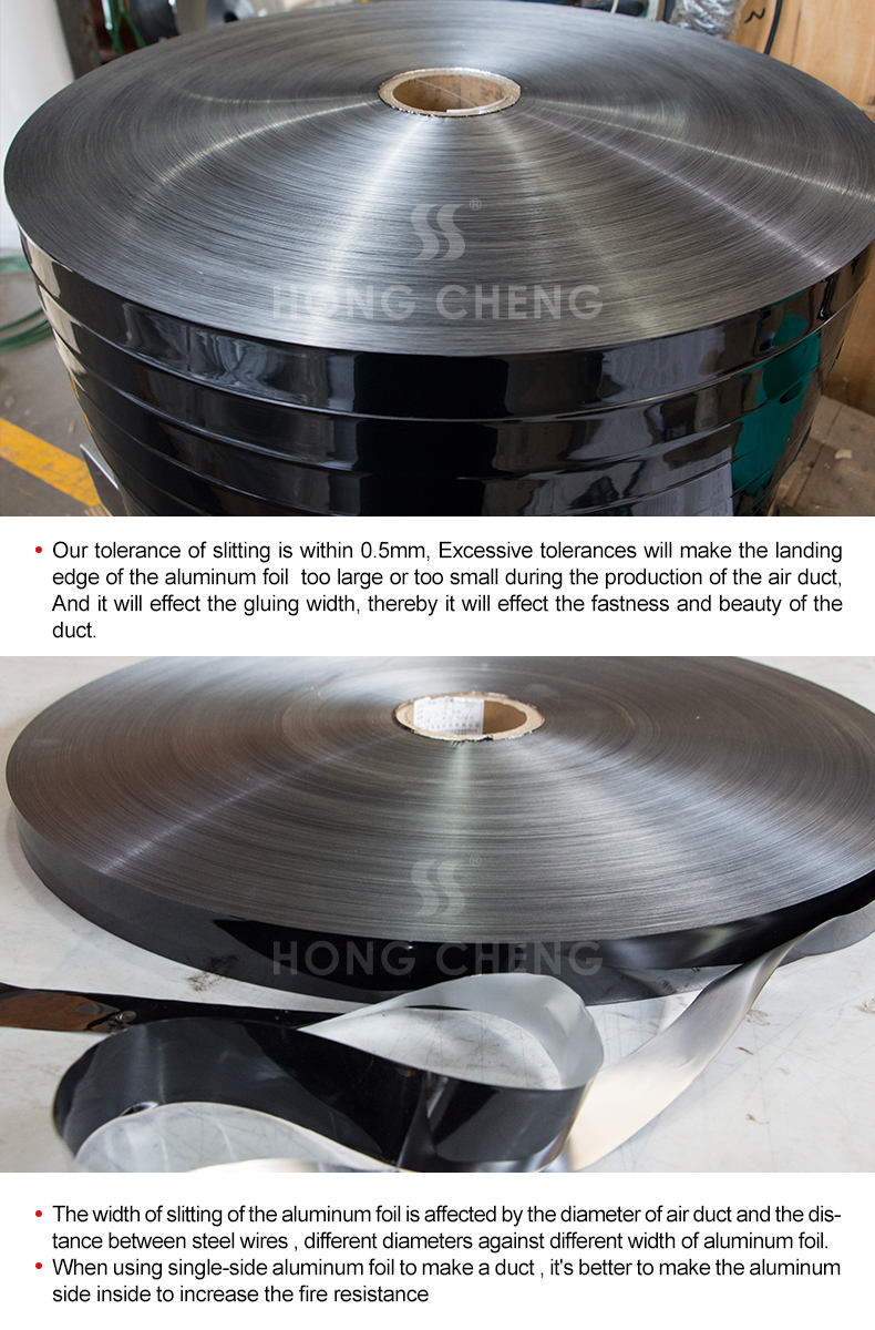 Single side duct foil with black color