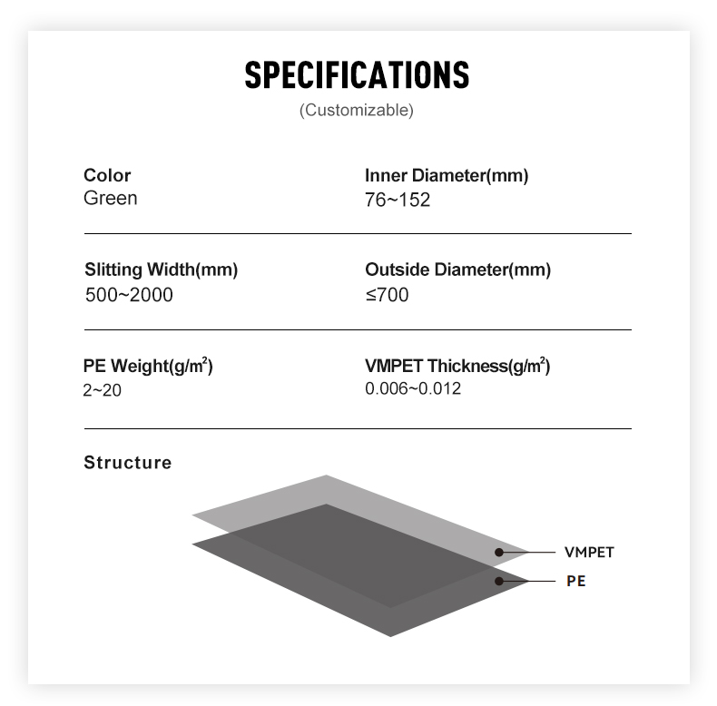 Metalized PET film