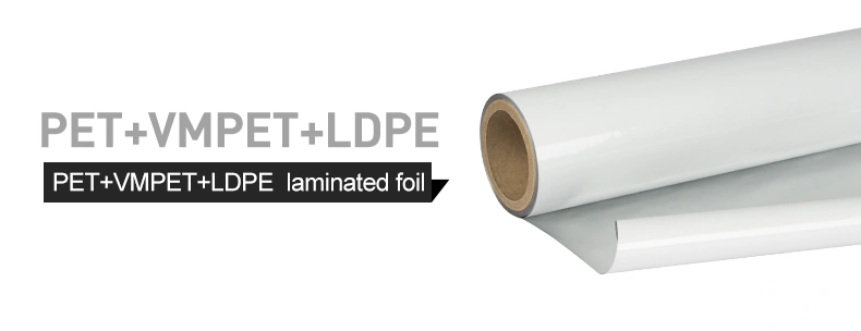 PET/VMPET/LDPE laminating material