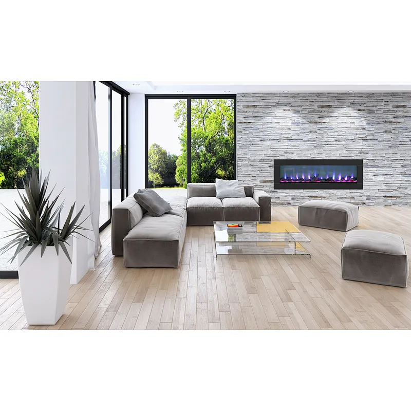Electric Built-in see through Fireplace