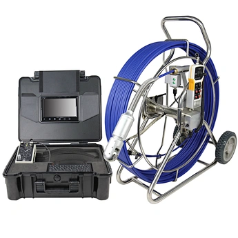 Newly 50MM Rotation Camera push rod 120M cable counter Pipe Sewer Drain Inspection Snake self-leveling CCTV Camera