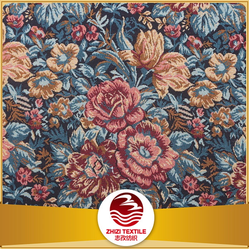 70% polyester 30% cotton yarn dyed floral design jacquard sofa tapestry fabric and cloth