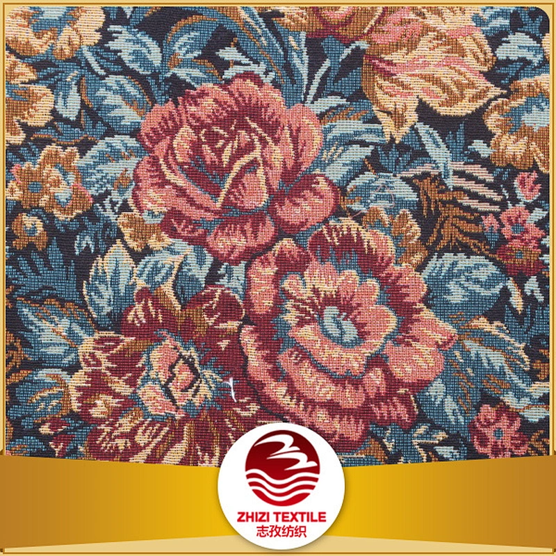 70% polyester 30% cotton yarn dyed floral design jacquard sofa tapestry fabric and cloth