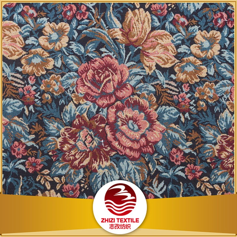 70% polyester 30% cotton yarn dyed floral design jacquard sofa tapestry fabric and cloth