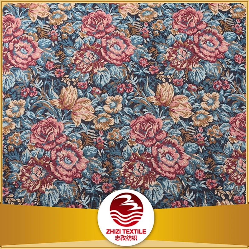 70% polyester 30% cotton yarn dyed floral design jacquard sofa tapestry fabric and cloth