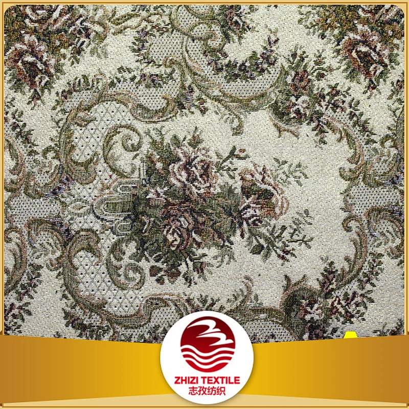 Europe design woven fabric jacquard sofa textile label from keqiao Albania in demand