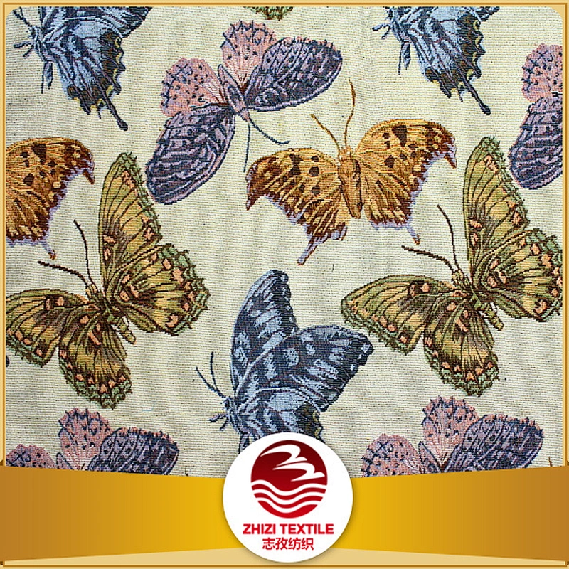 butterfly animal design hot sale sofa fabric in demand tapestry workshop keqiao