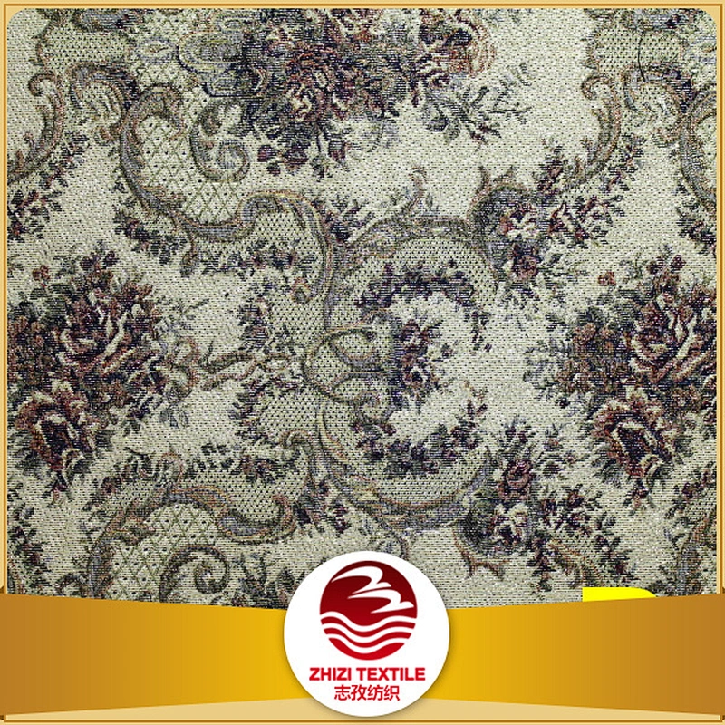 Europe design woven fabric jacquard sofa textile label from keqiao Albania in demand